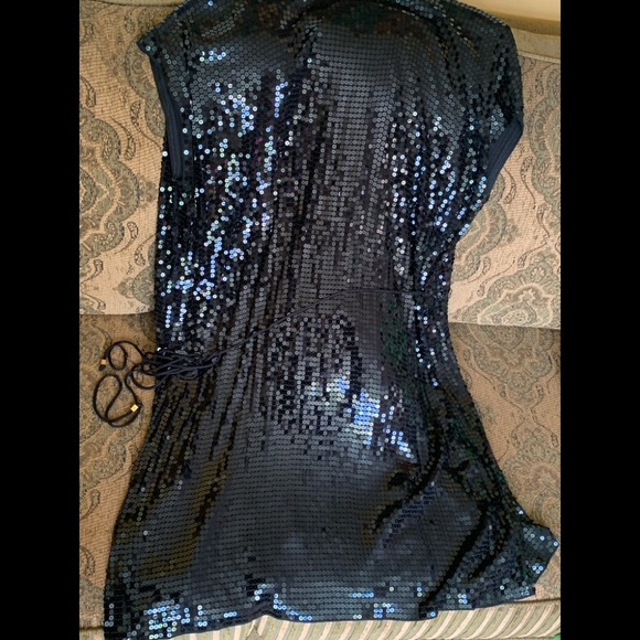 Michael By Michael Kors Black Sequin Wrap Dress Plus Size 3X NWOT - Picture 10 of 10